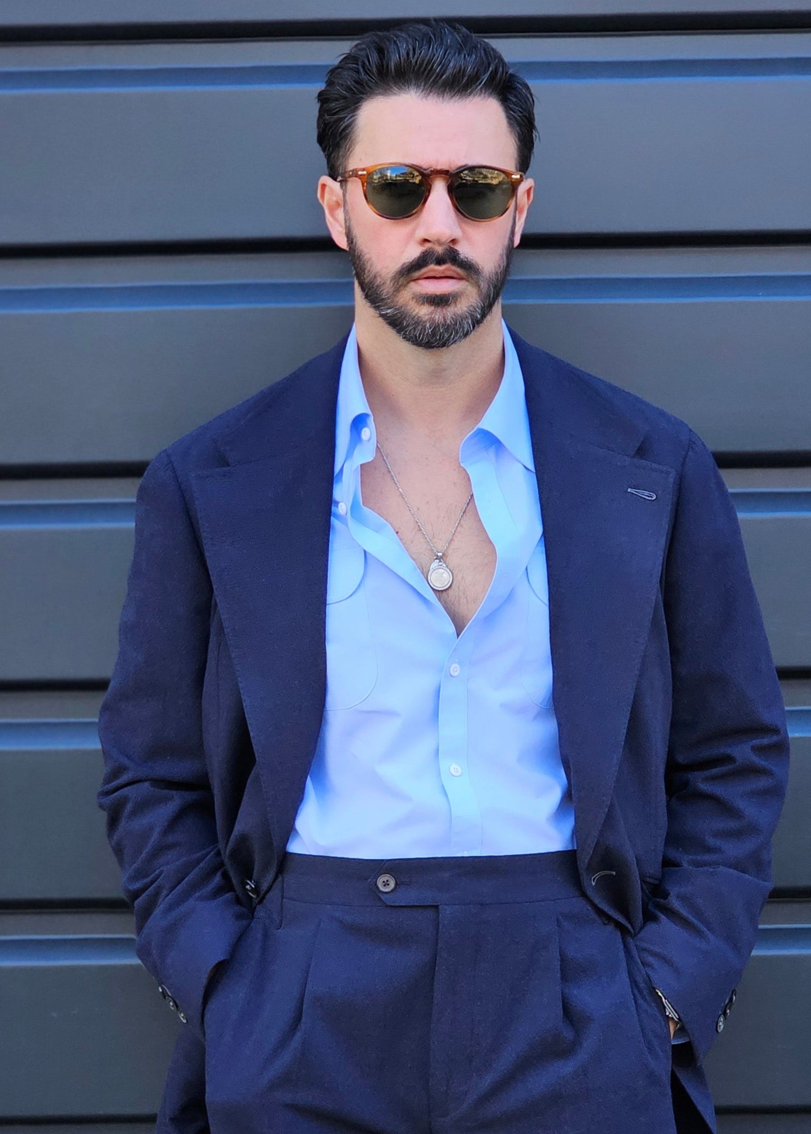 Made-to-Measure Navy Seersucker Sport Jacket
