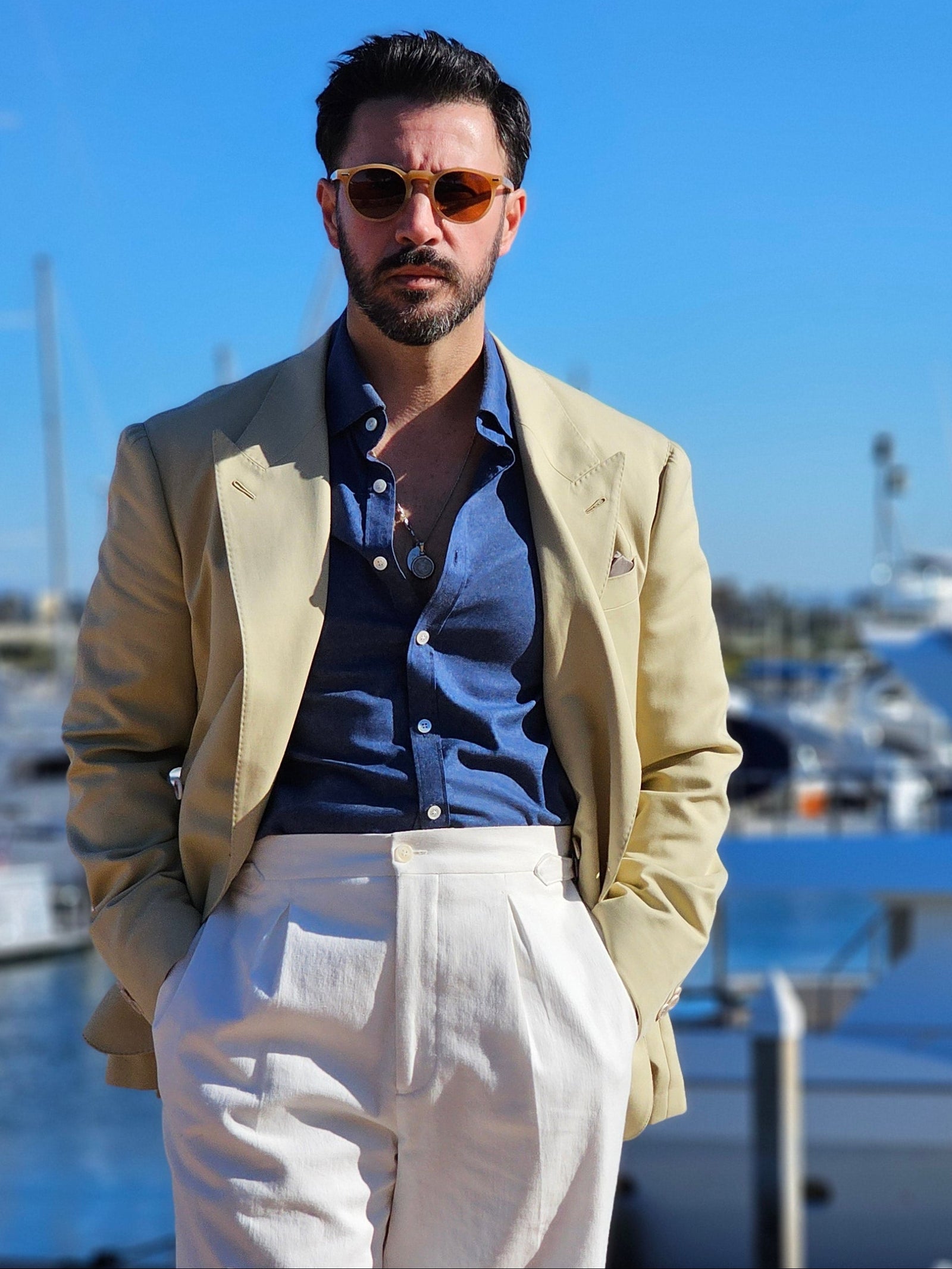 Made-to-Measure White Cotton Denim Trousers