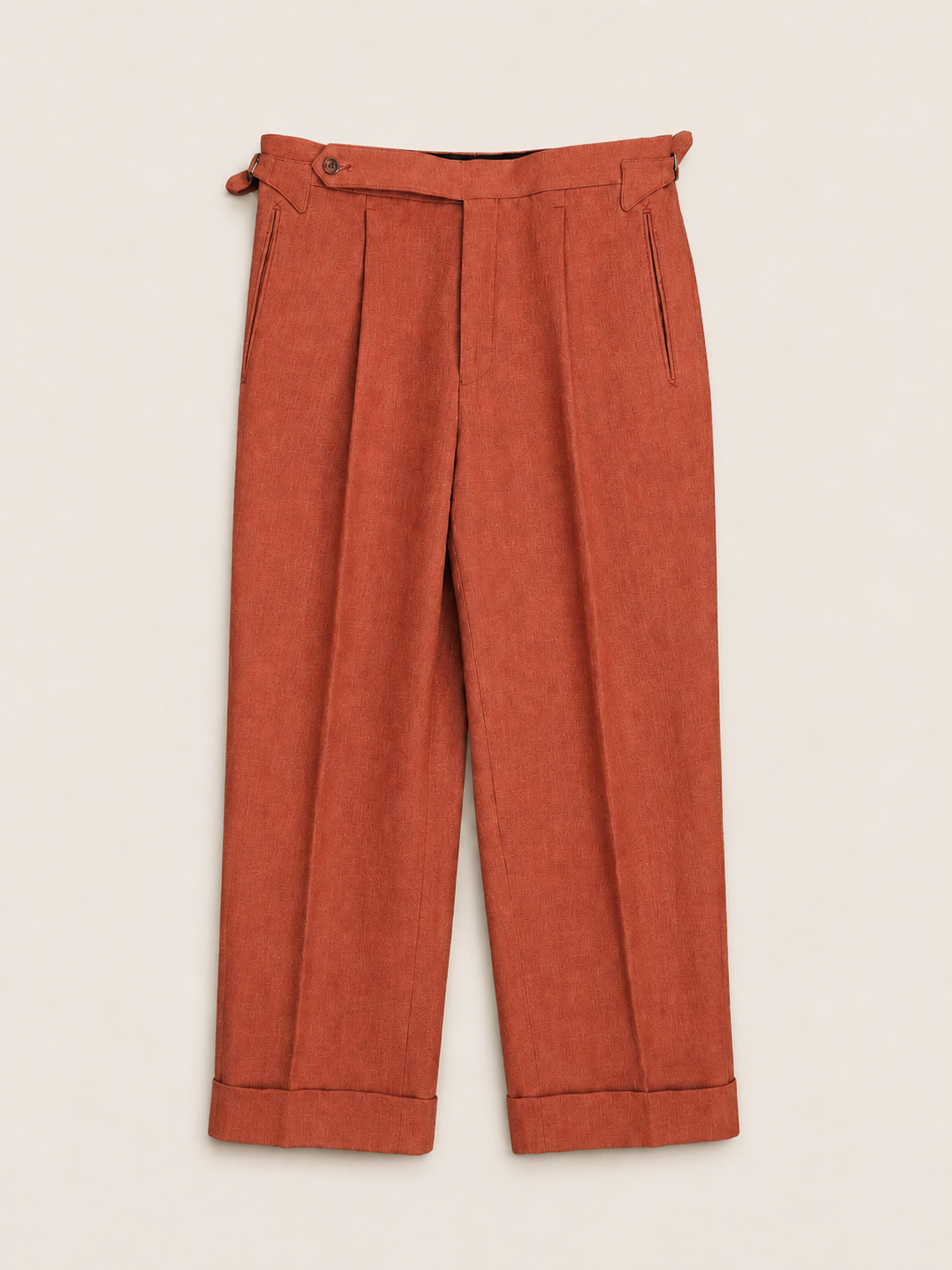 Made-to-Measure Burnt Orange Linen Trousers