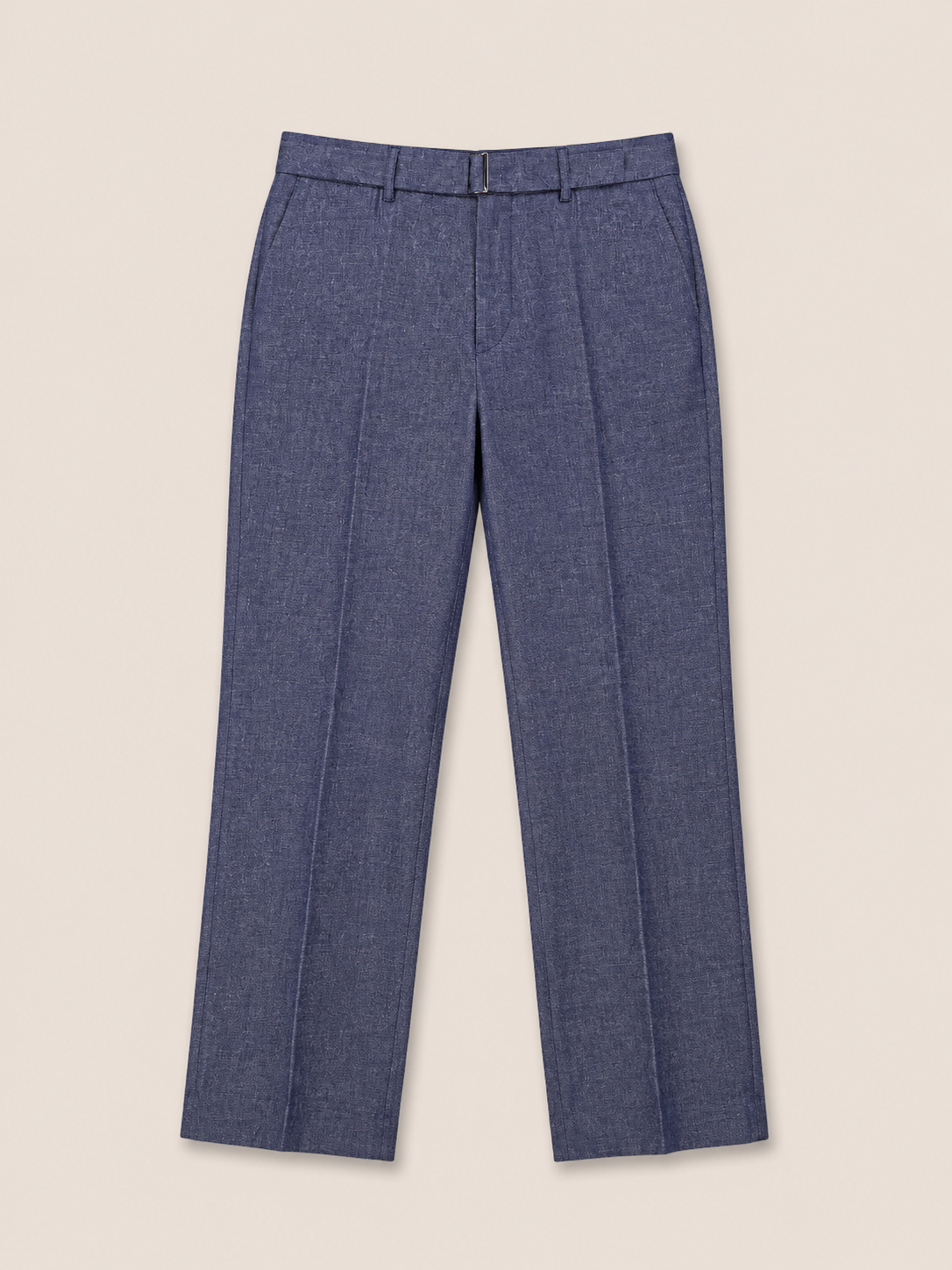 Made-to-Measure Blue Cotton Hemp Silk Trousers
