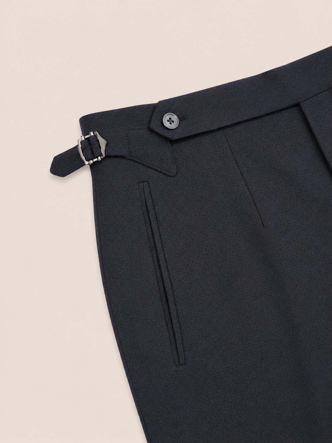 Made-to-Measure Black Seersucker Trousers