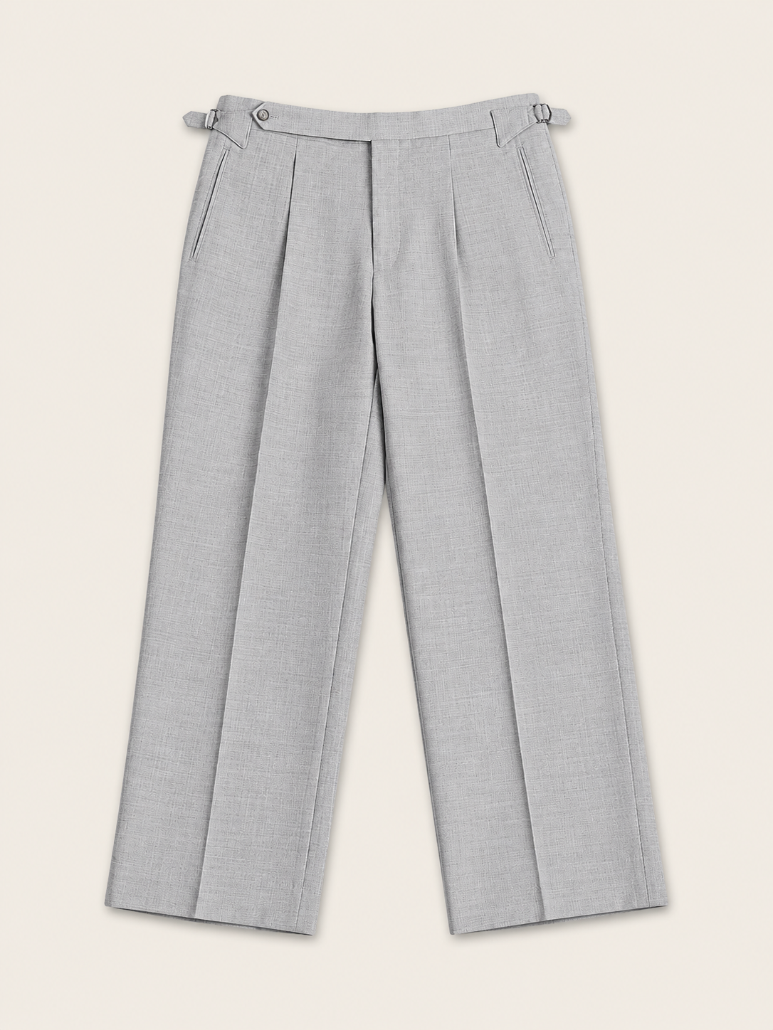 Made-to-Measure Light Grey Tropical Wool Trousers