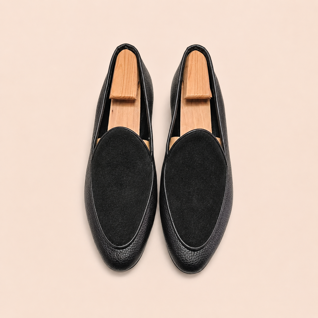 Oliver Noir – Black Suede & Pebble Leather Belgian Loafer