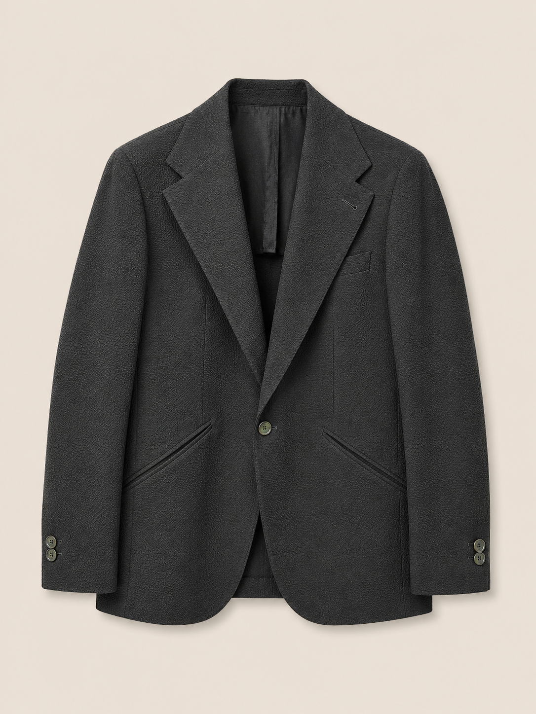 Made-to-Measure Black Seersucker Sport Jacket