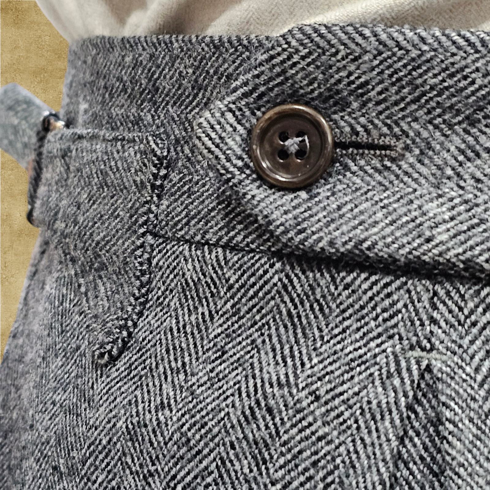 HERRINGBONE WOOL TROUSERS