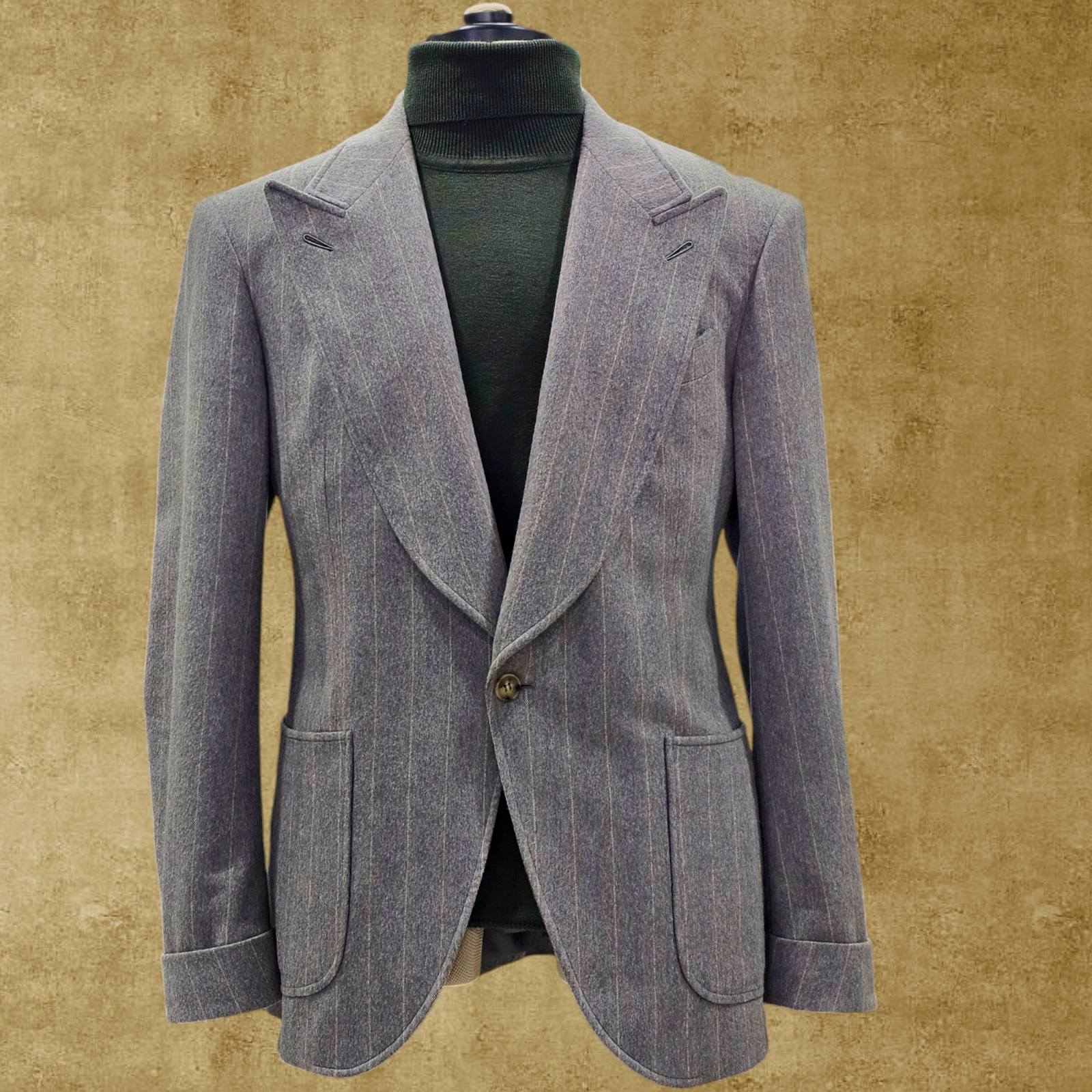 WOOL- CASHMERE PEAK LAPEL JACKET