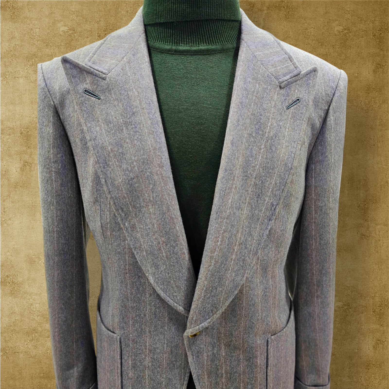 WOOL- CASHMERE PEAK LAPEL JACKET