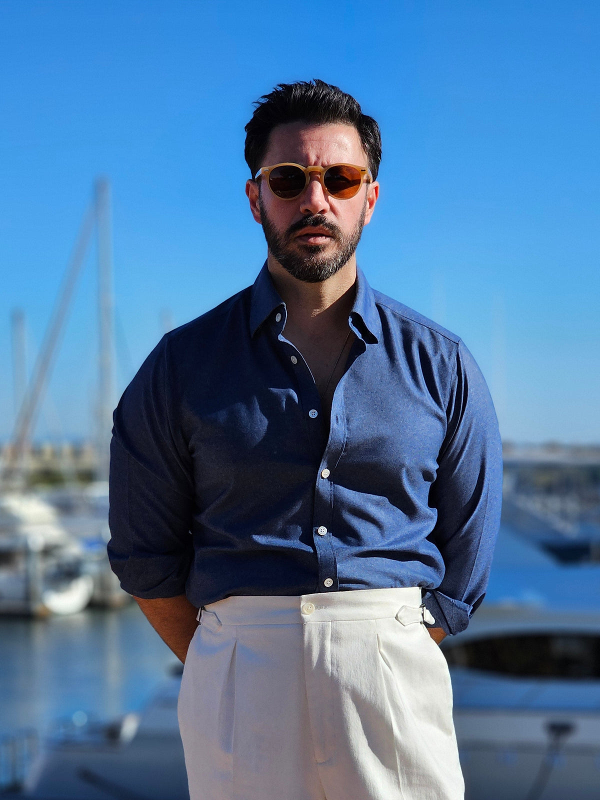 Made-to-Measure Indigo Bamboo Shirt