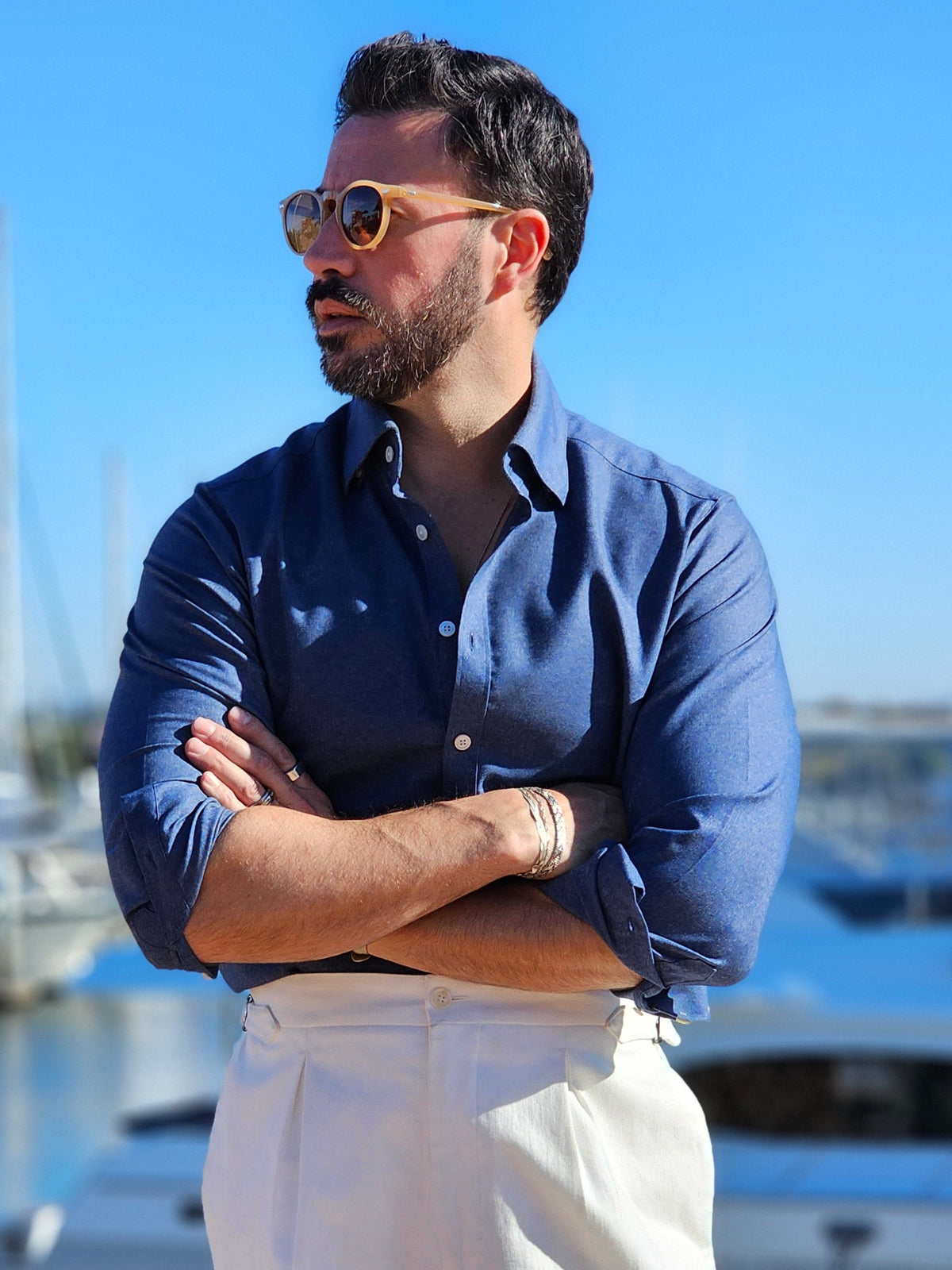 Made-to-Measure Indigo Bamboo Shirt