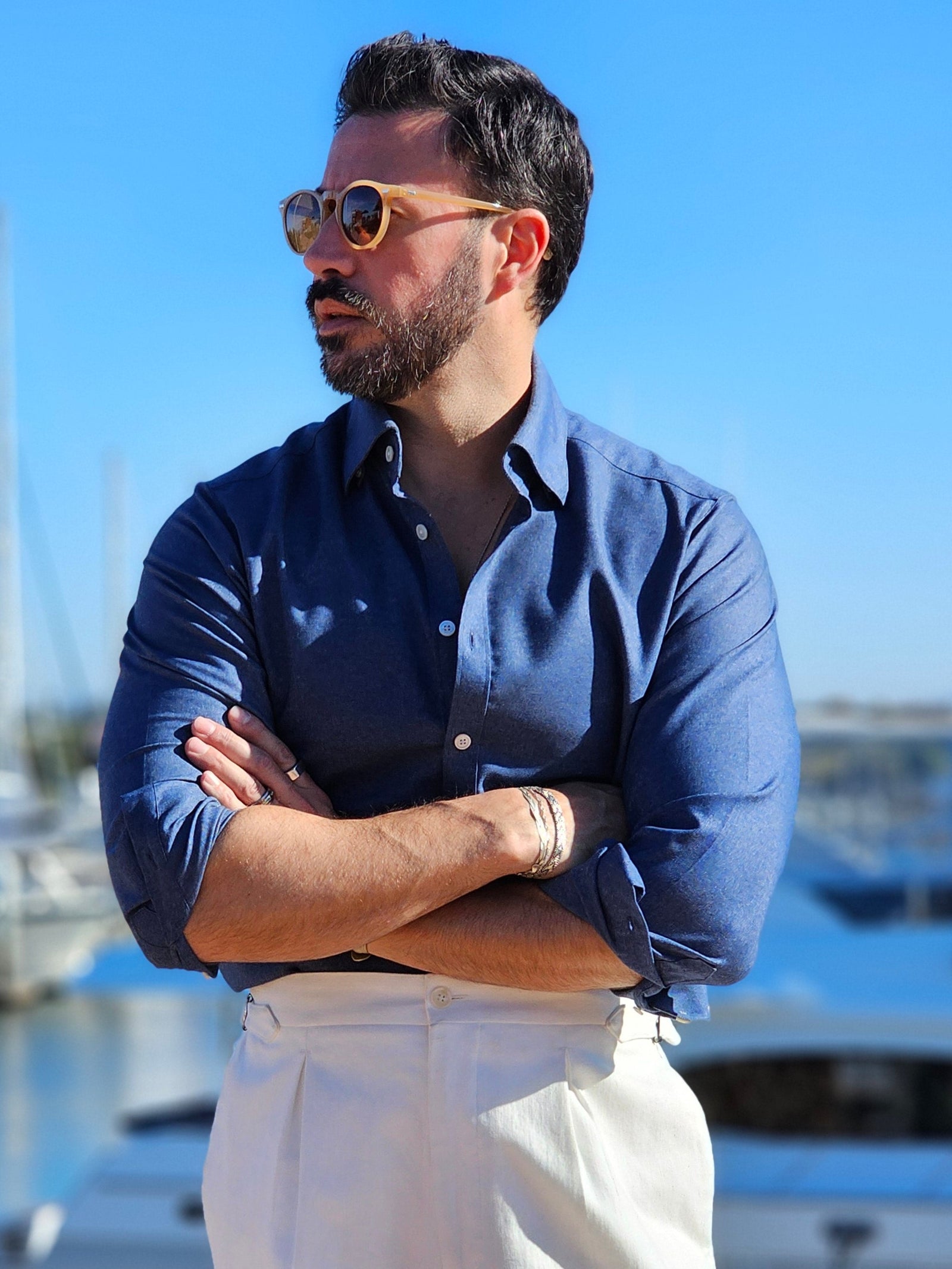 Made-to-Measure Indigo Bamboo Shirt