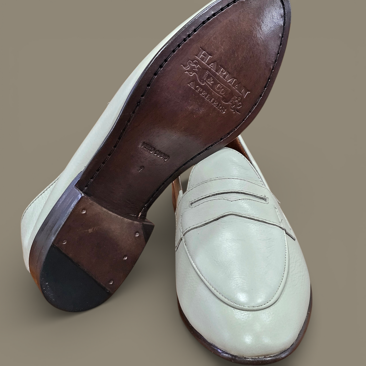 Hudson Penny Loafer – Oyster Ivory (Unlined)