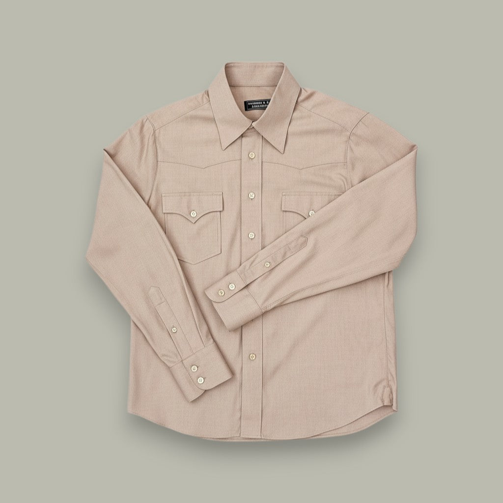 BEIGE BAMBOO WESTERN SHIRT