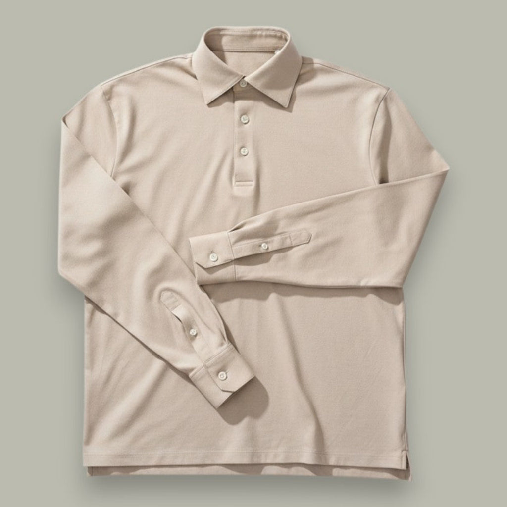 Made-to-Measure Beige Pima Cotton Polo
