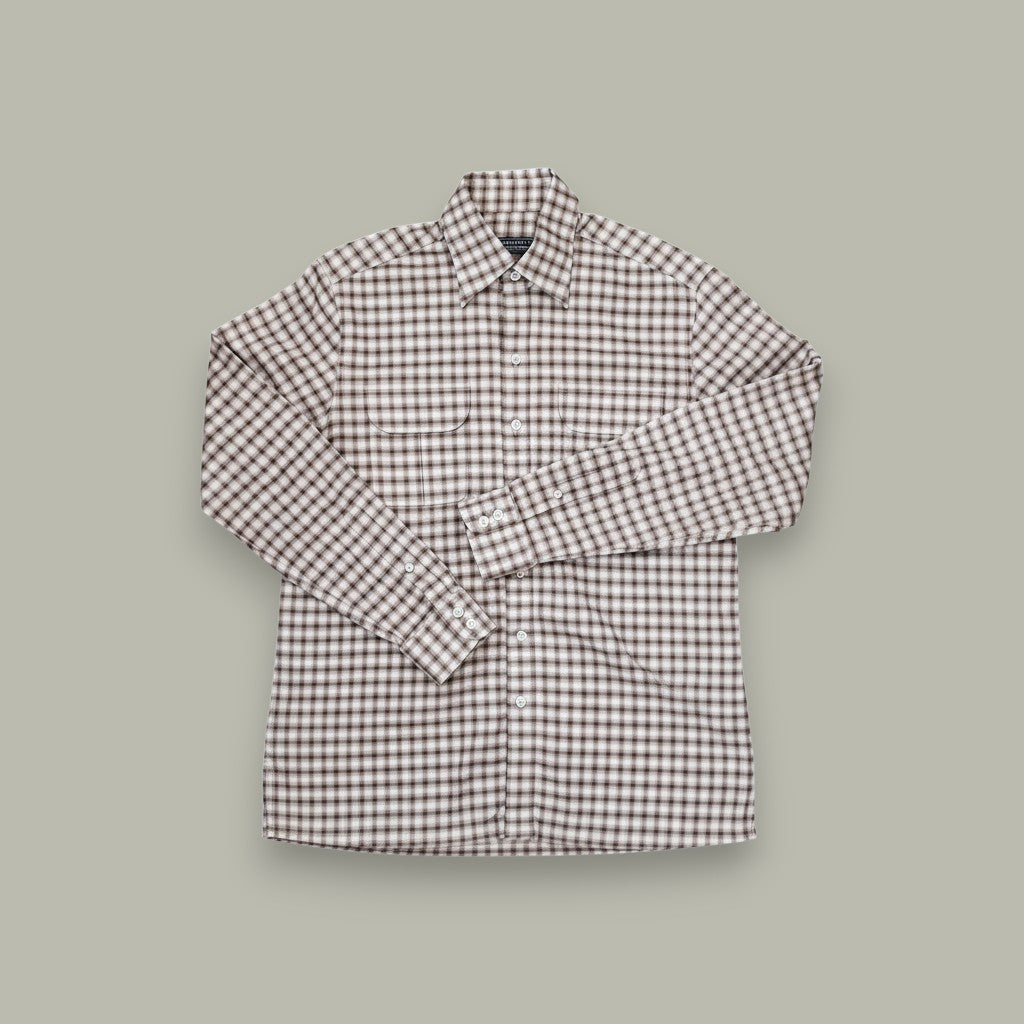 BROWN PLAID UTILITARIAN SHIRT