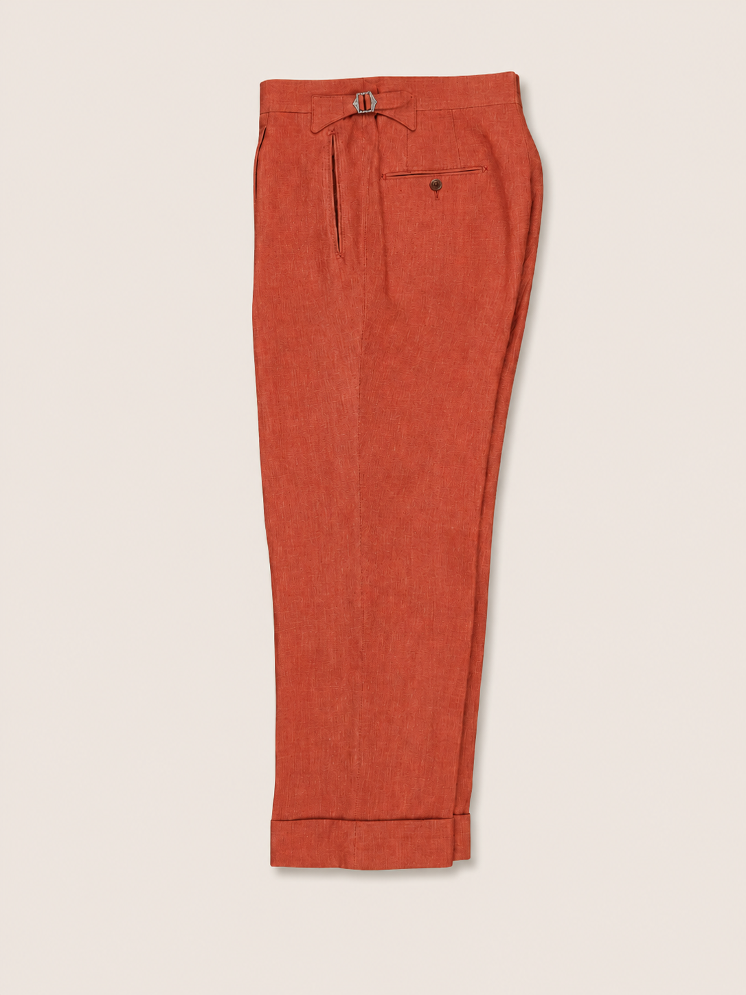 Made-to-Measure Burnt Orange Linen Trousers