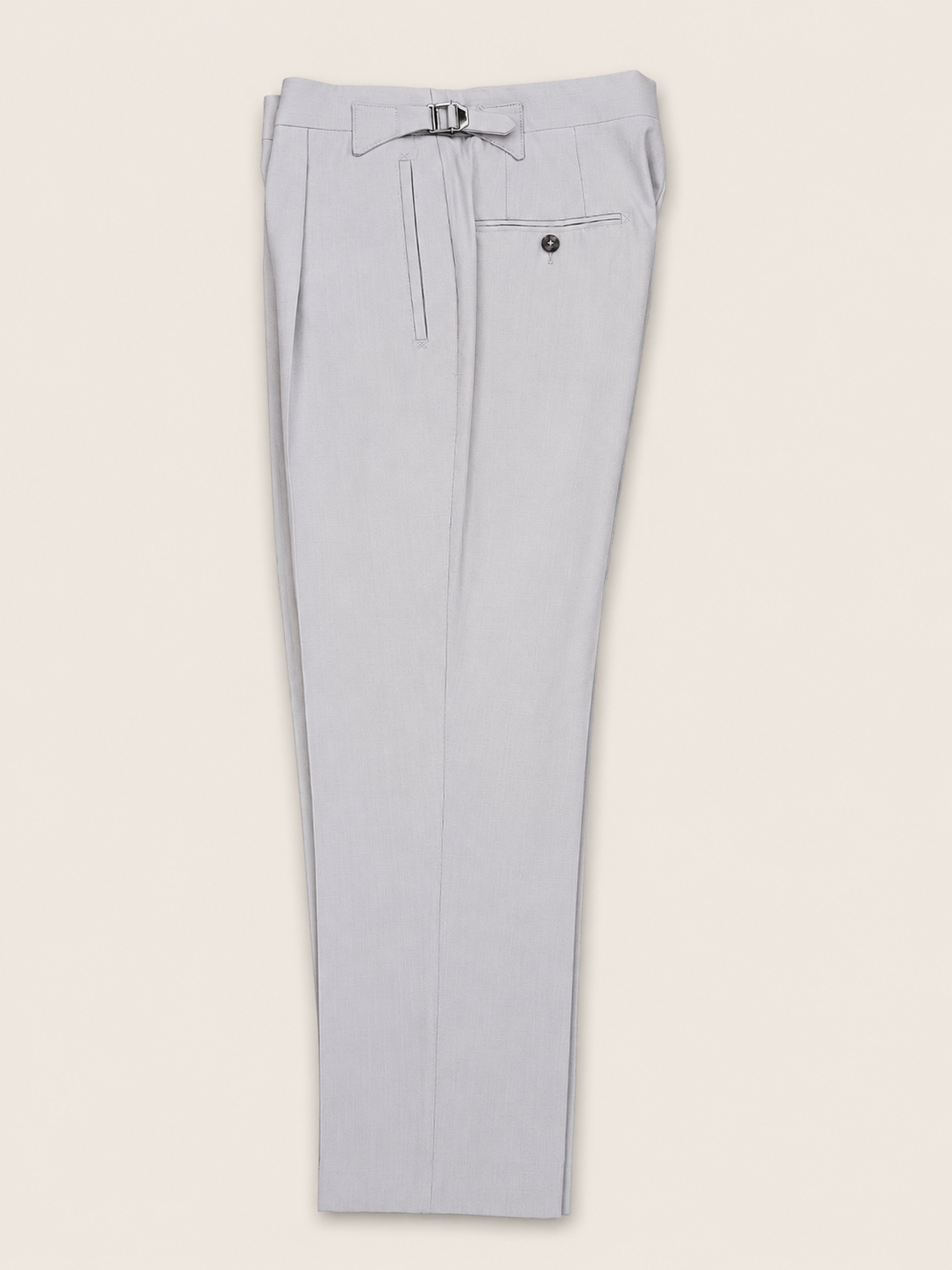 Made-to-Measure Taupe Tropical Wool Trousers
