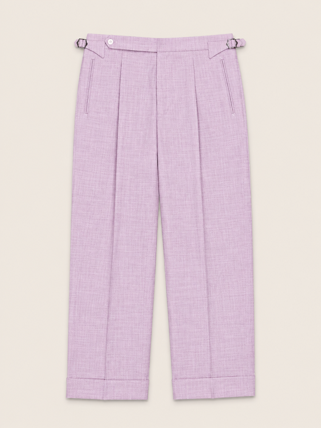 Made-to-Measure Pale Pink Bamboo, Wool & Silk Blend Trousers