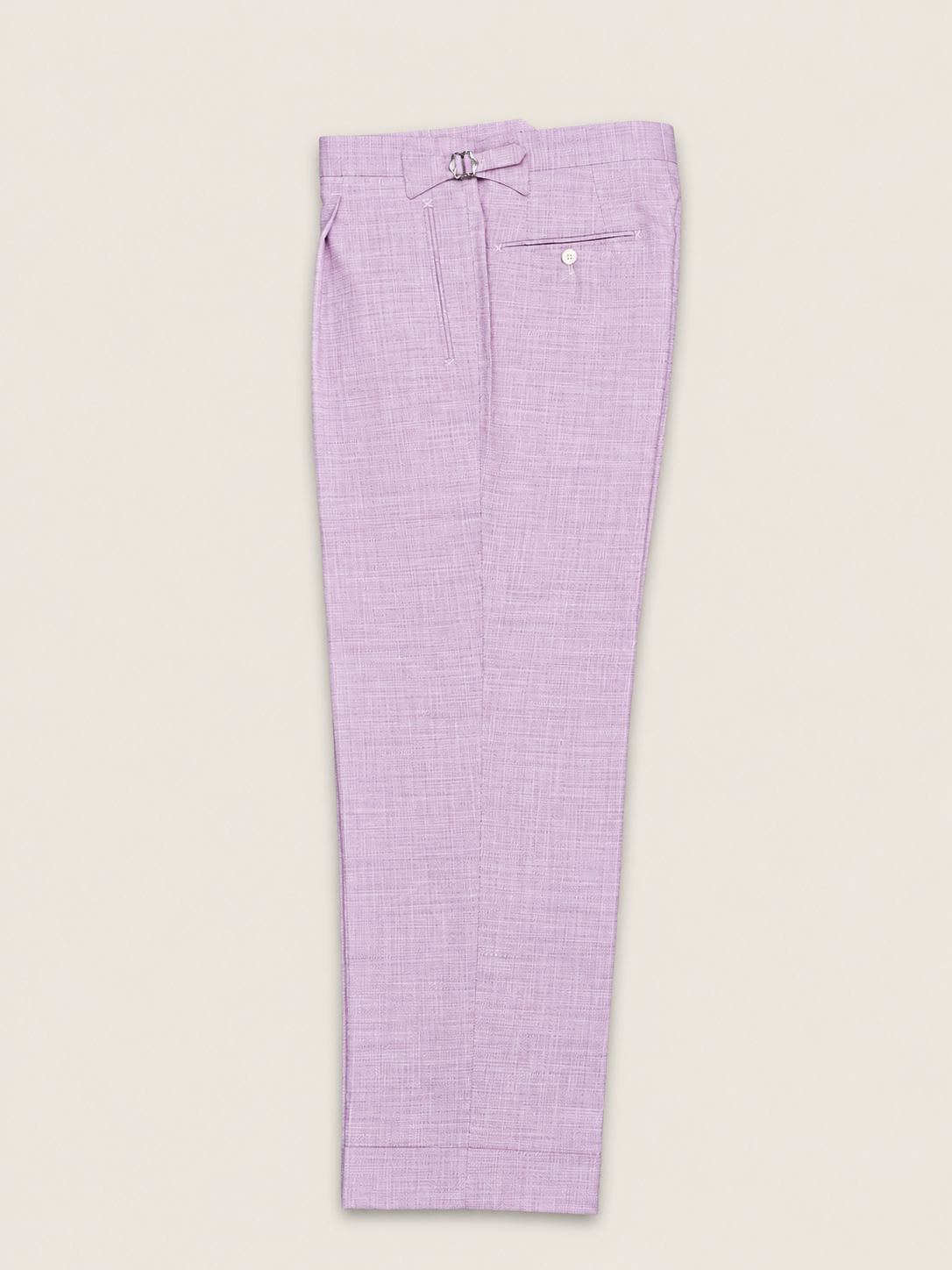 Made-to-Measure Pale Pink Bamboo, Wool & Silk Blend Trousers