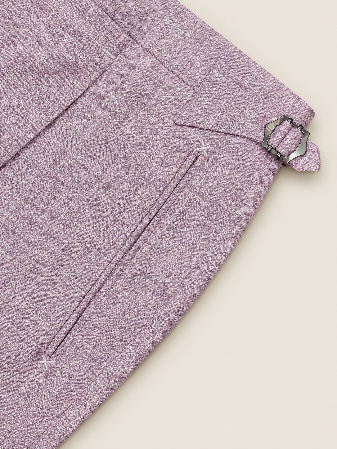 Made-to-Measure Pale Pink Bamboo, Wool & Silk Blend Trousers
