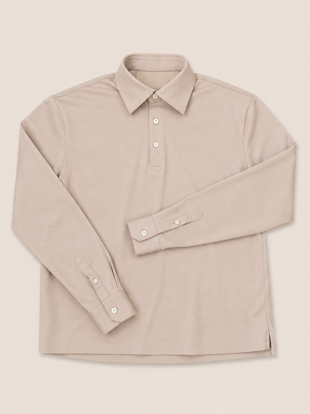 Made-to-Measure Beige Pima Cotton Polo