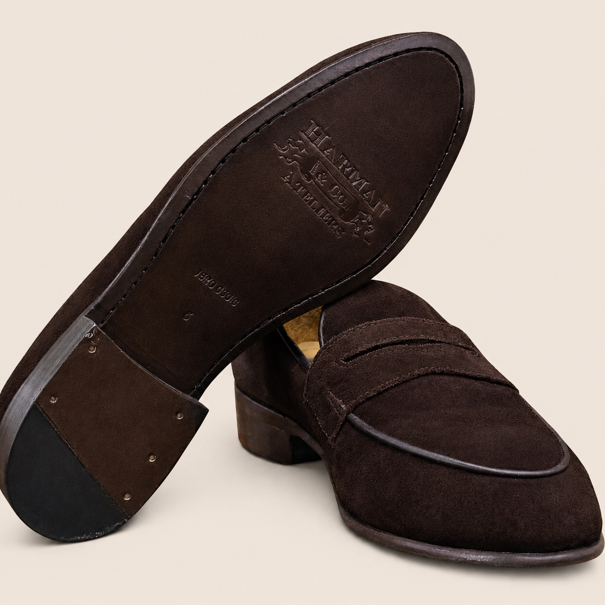 Hudson Penny Loafer – Dark Brown Suede (Unlined)
