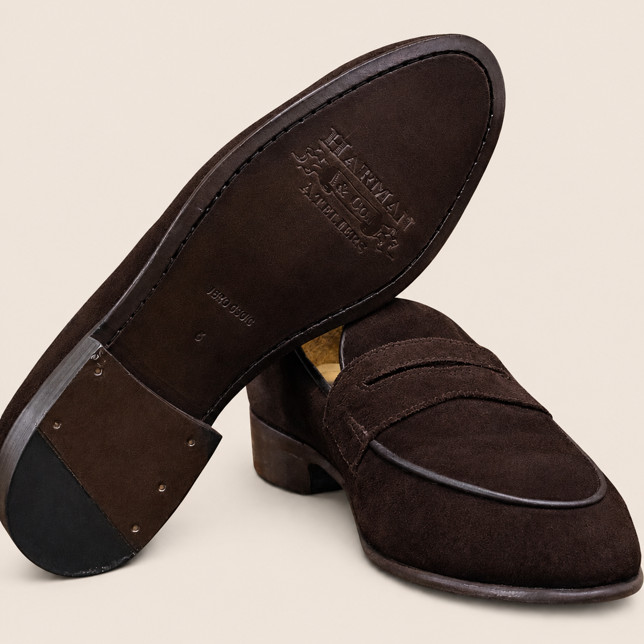 Hudson Penny Loafer – Dark Brown Suede (Unlined)
