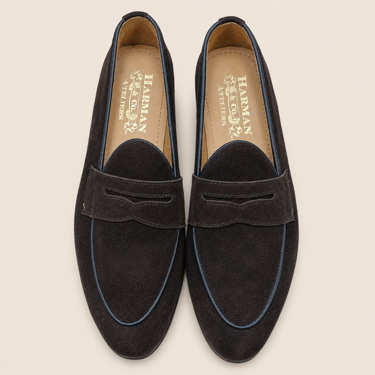 Hudson Penny Loafer – Dark Brown Suede (Unlined)