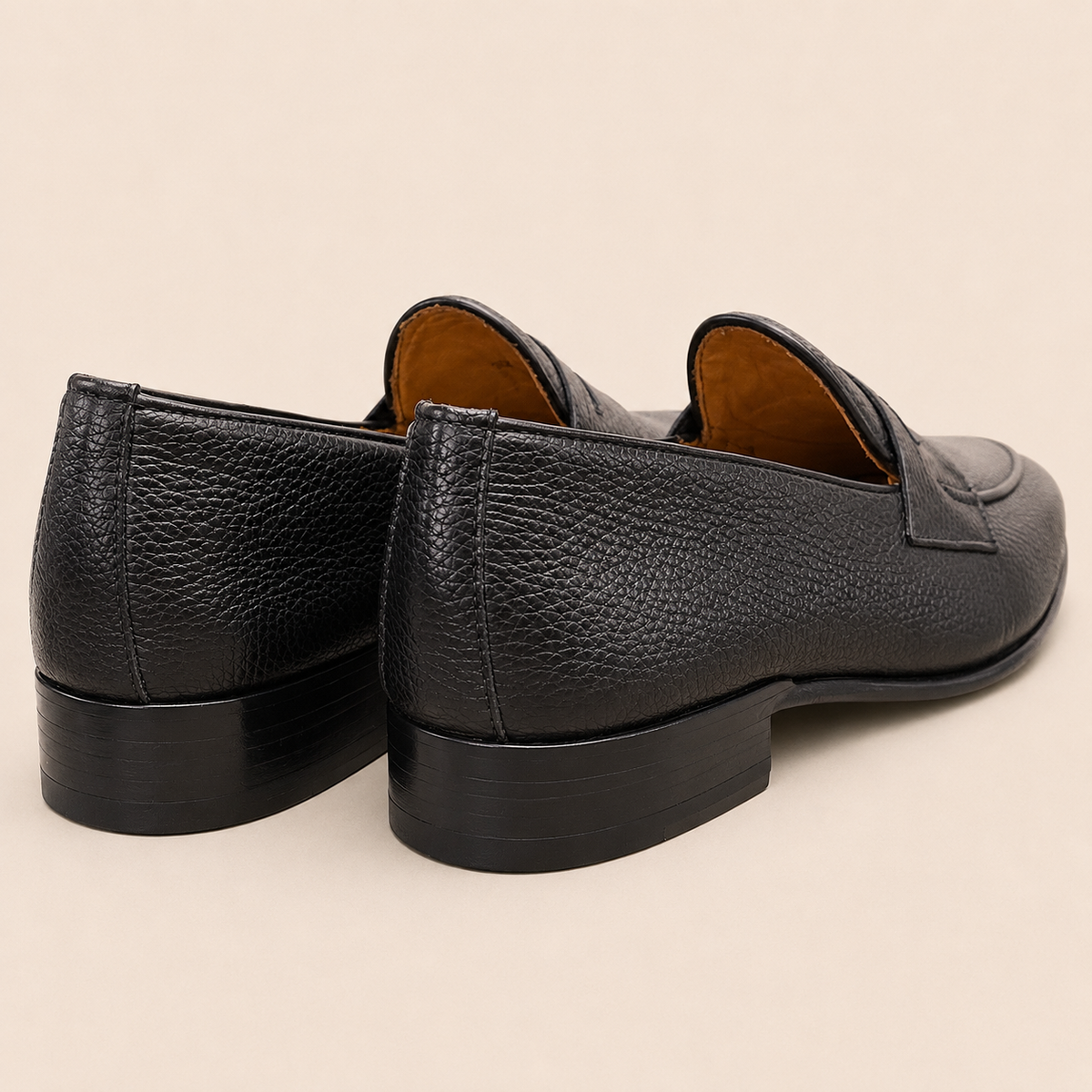 Hudson Penny Loafer – Black Pebble Leather (Unlined)