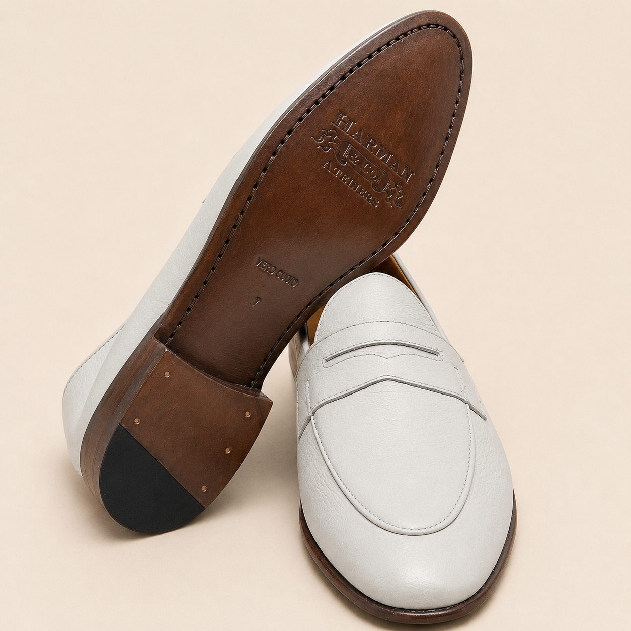 Hudson Penny Loafer – Oyster Ivory (Unlined)