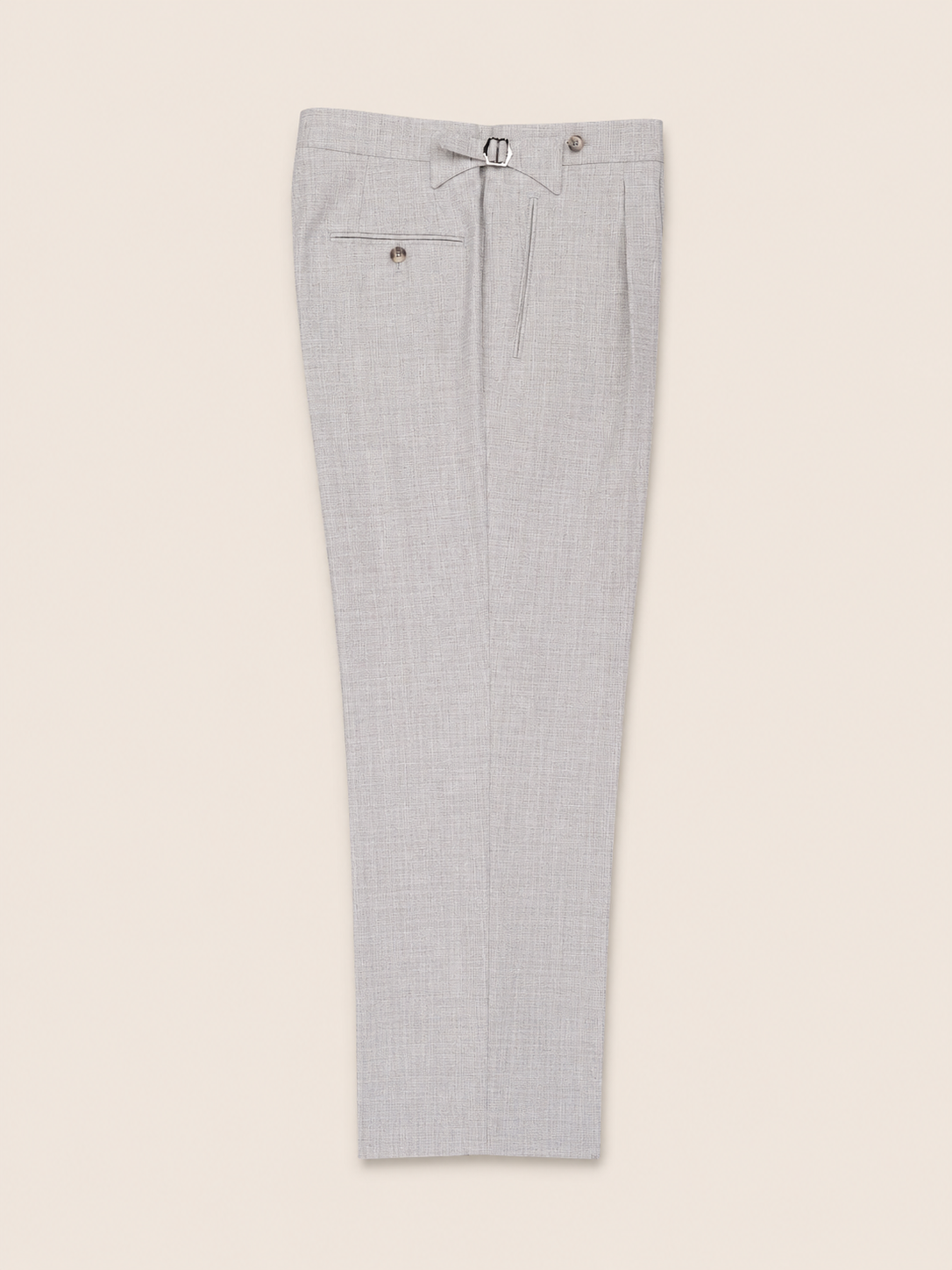 Made-to-Measure Light Grey Tropical Wool Trousers