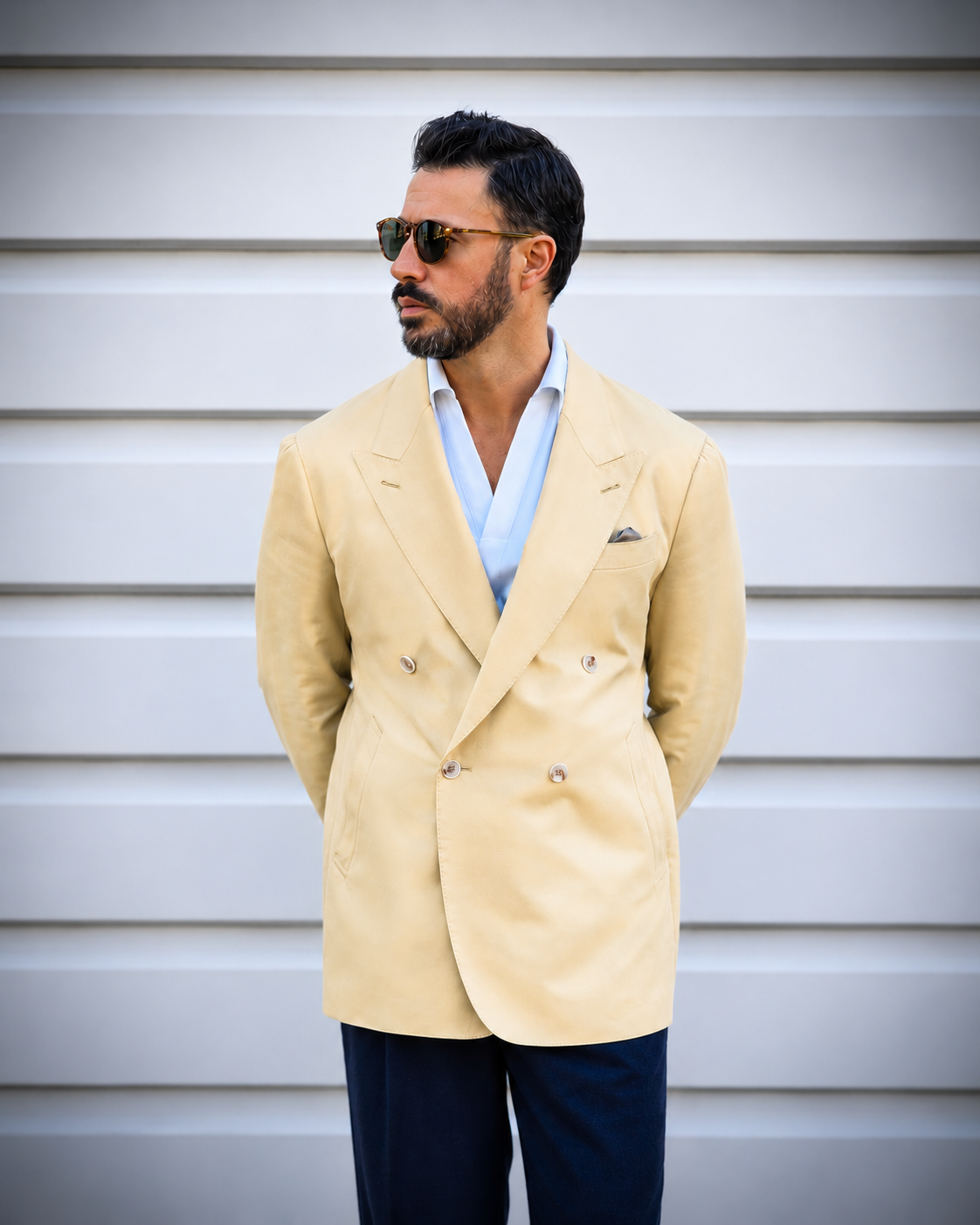 Made-to-Measure Butter Yellow Double-Breasted Sport Jacket