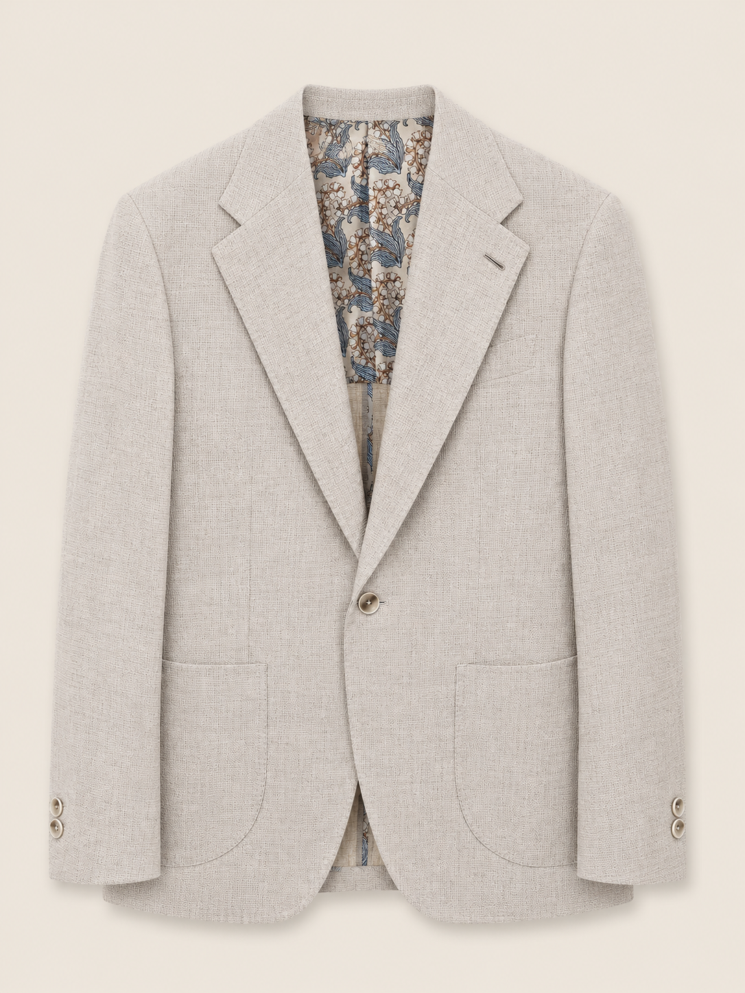 Made-to-Measure Oatmeal Wool Silk Unstructured Sport Coat