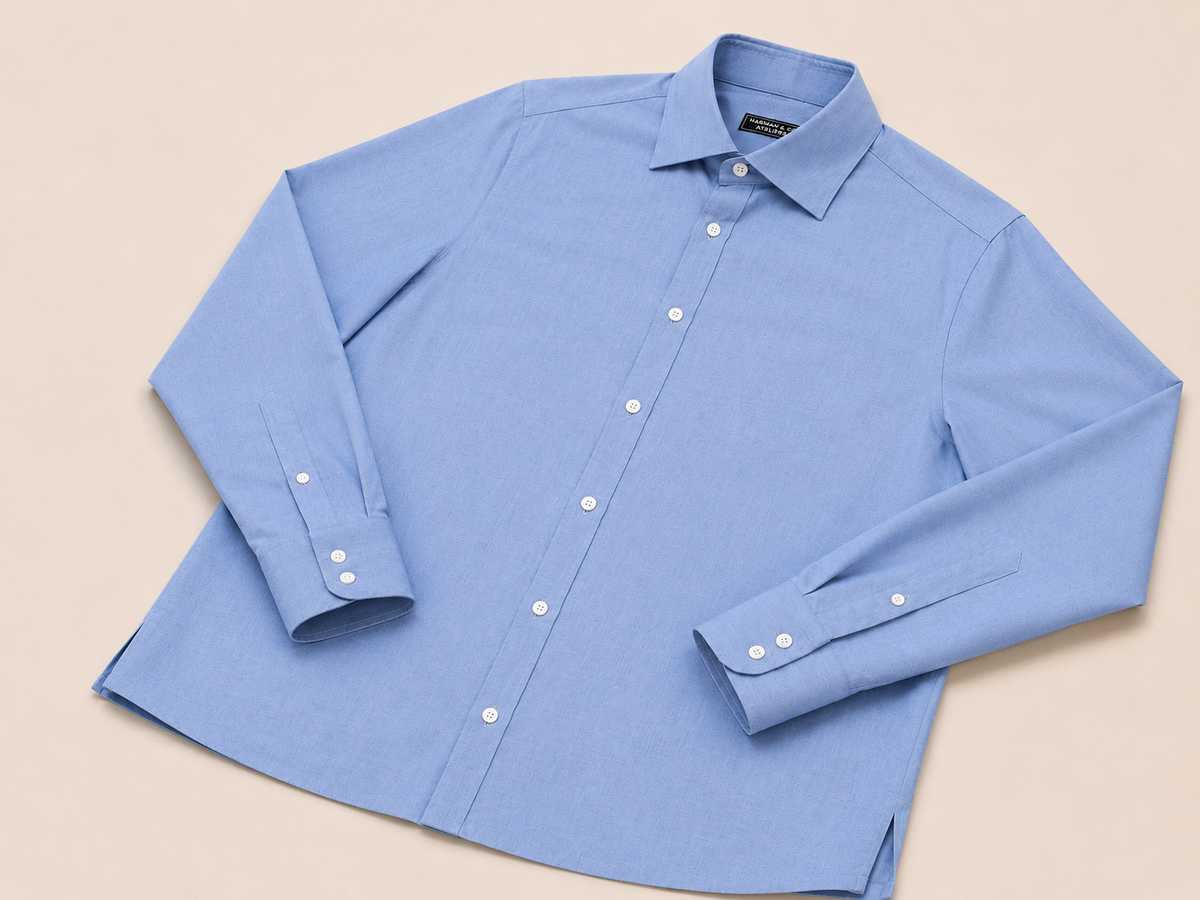 Made-to-Measure Light Blue Bamboo Shirt