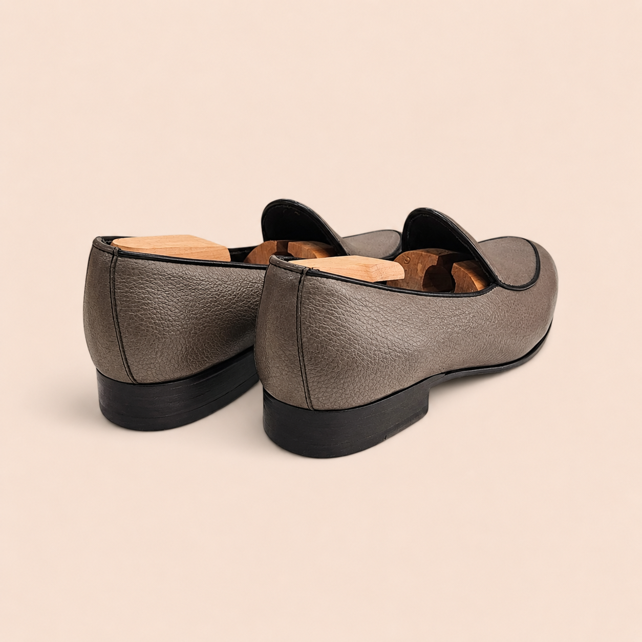 Oliver Stone – Grey Pebble Full-Grain Leather Belgian Loafer