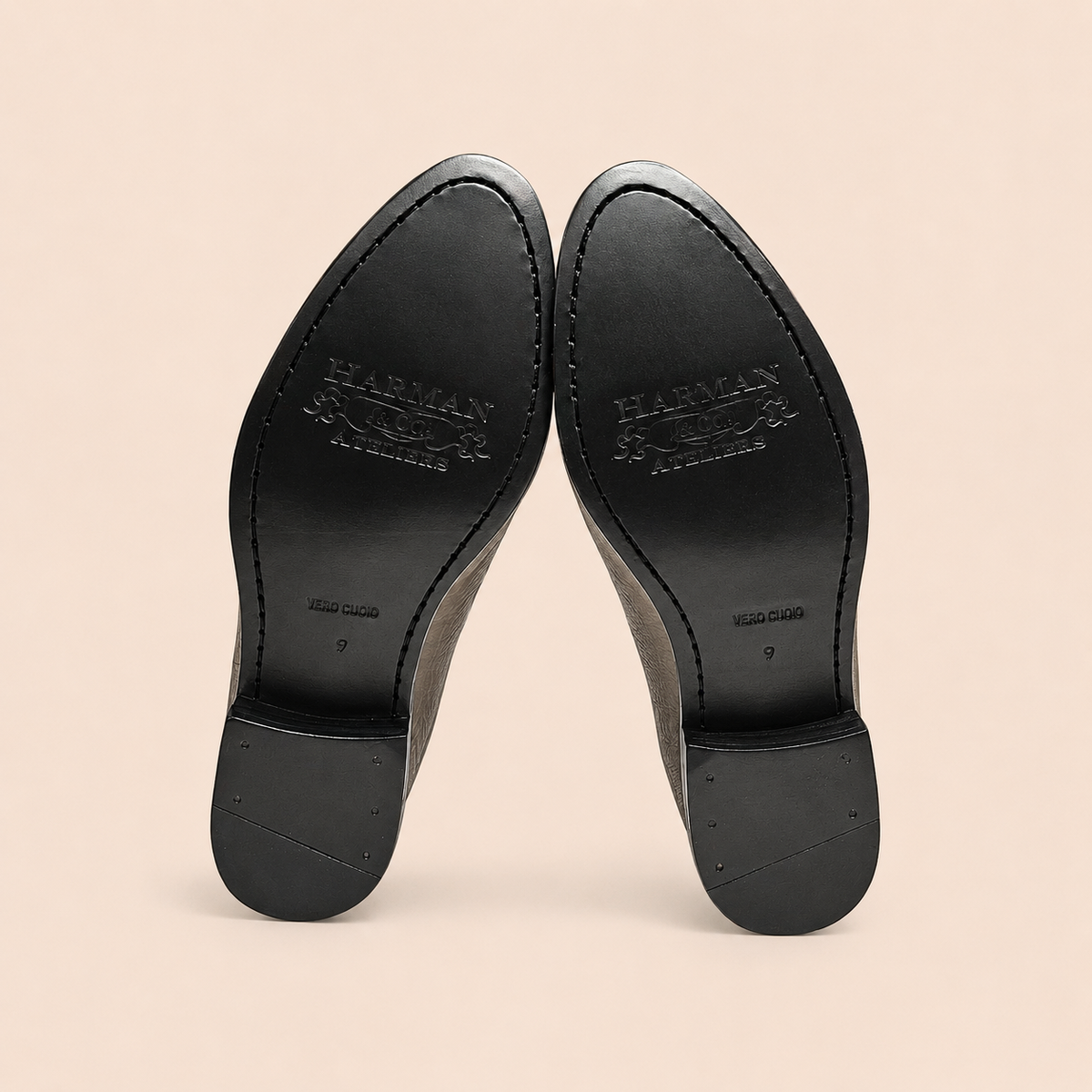 Oliver Stone – Grey Pebble Full-Grain Leather Belgian Loafer