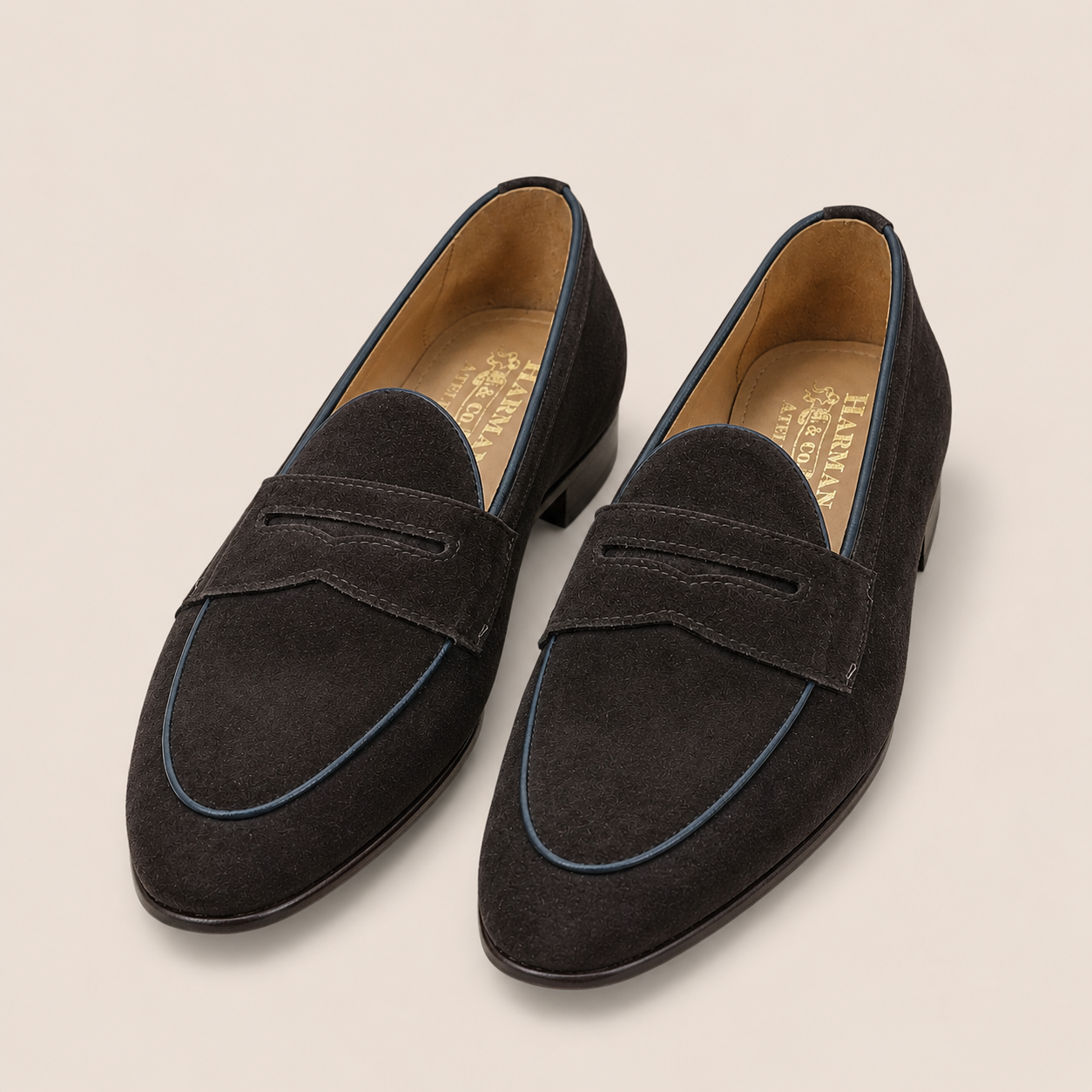 Hudson Penny Loafer – Dark Brown Suede (Unlined)