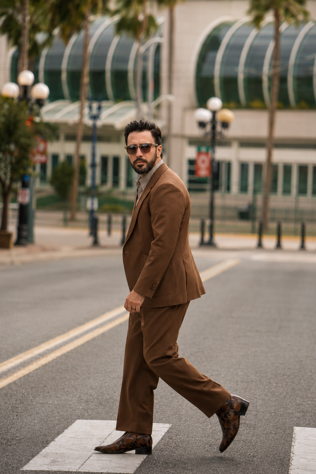 Made-to-Measure Tobacco Tropical Wool Trousers