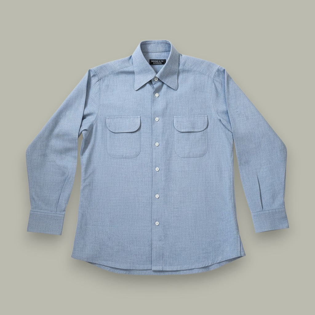BLUE FLANNEL UTILITARIAN SHIRT