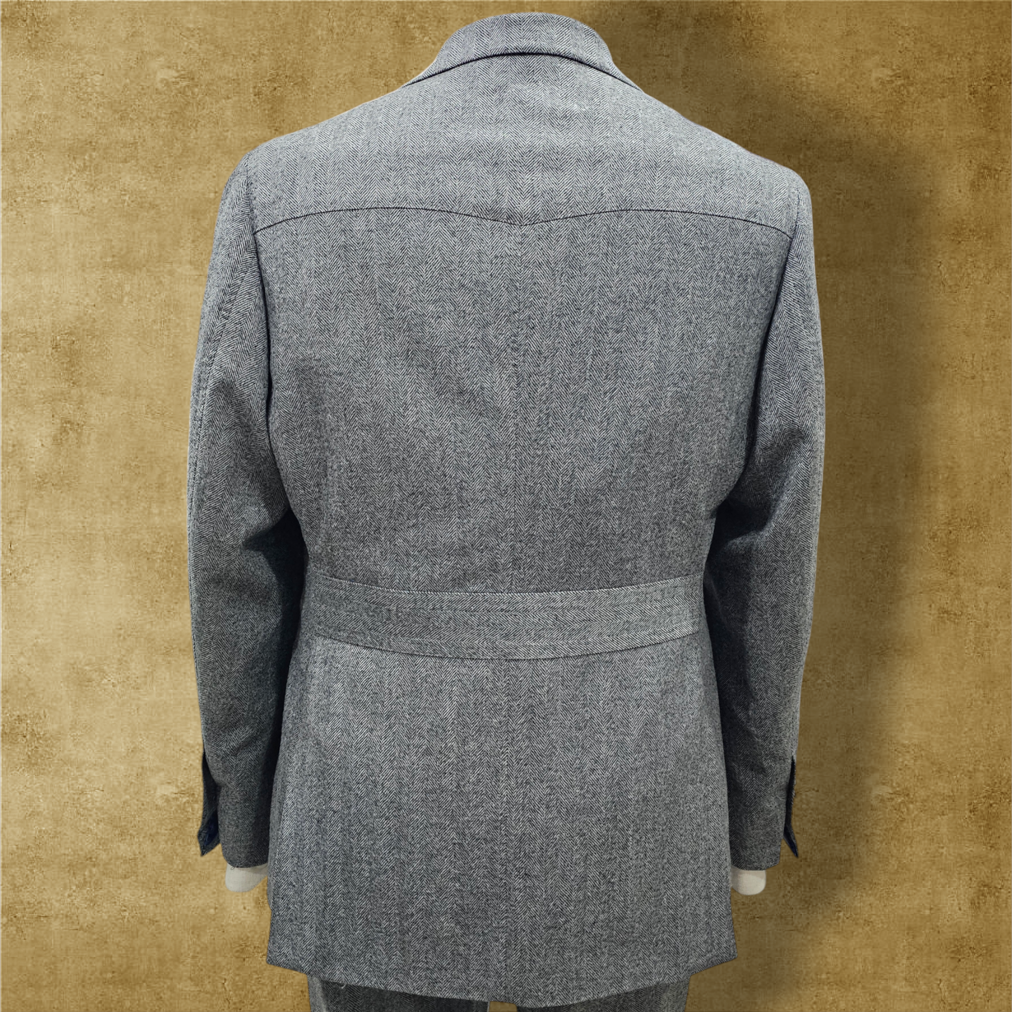 HERRINGBONE PEAK LAPEL JACKET