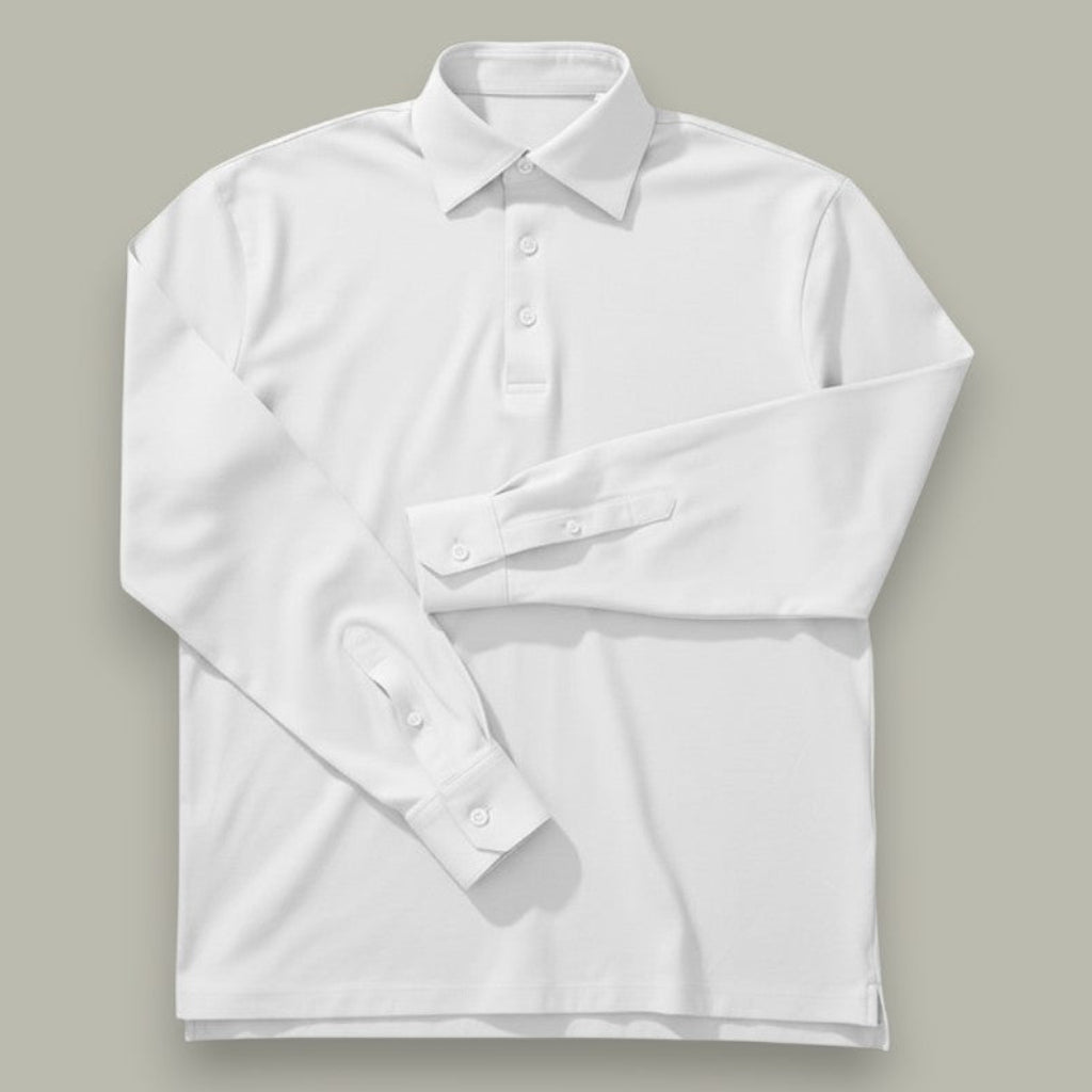 Made-to-Measure White Pima Cotton Polo