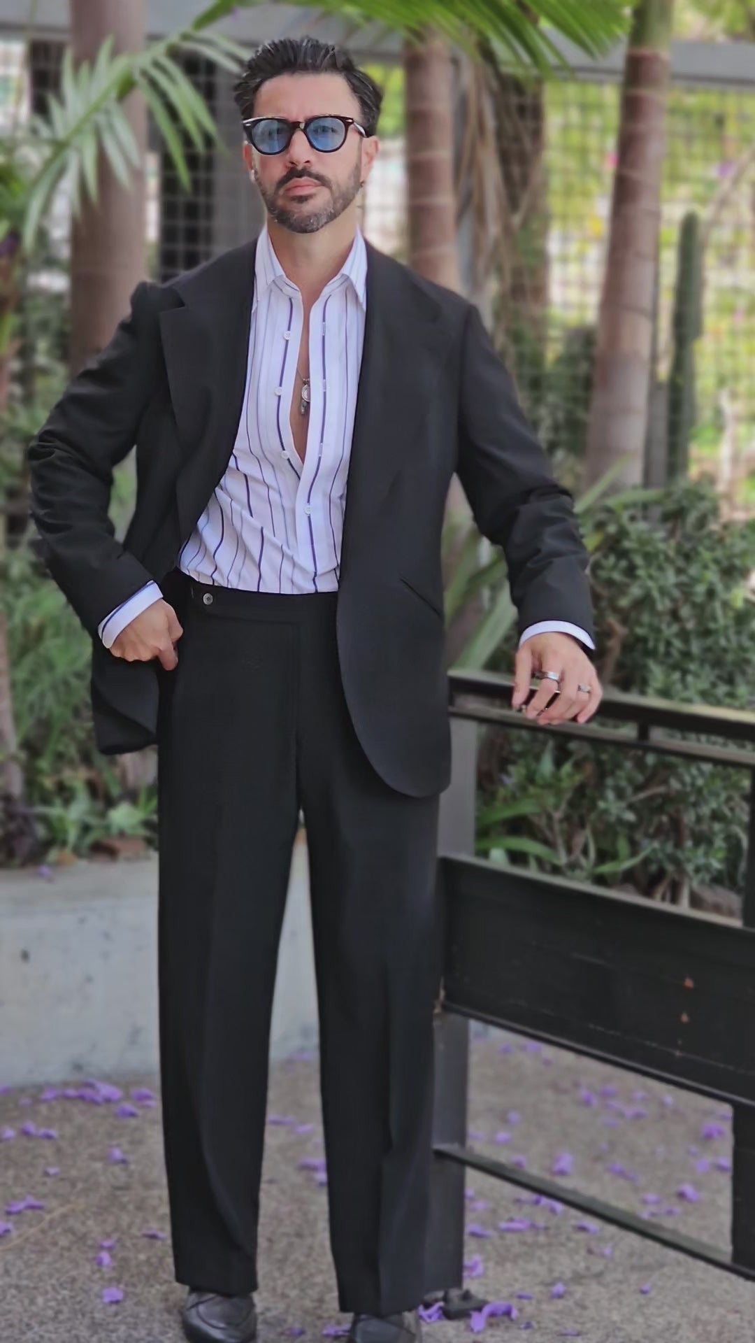 Made-to-Measure Black Seersucker Sport Jacket