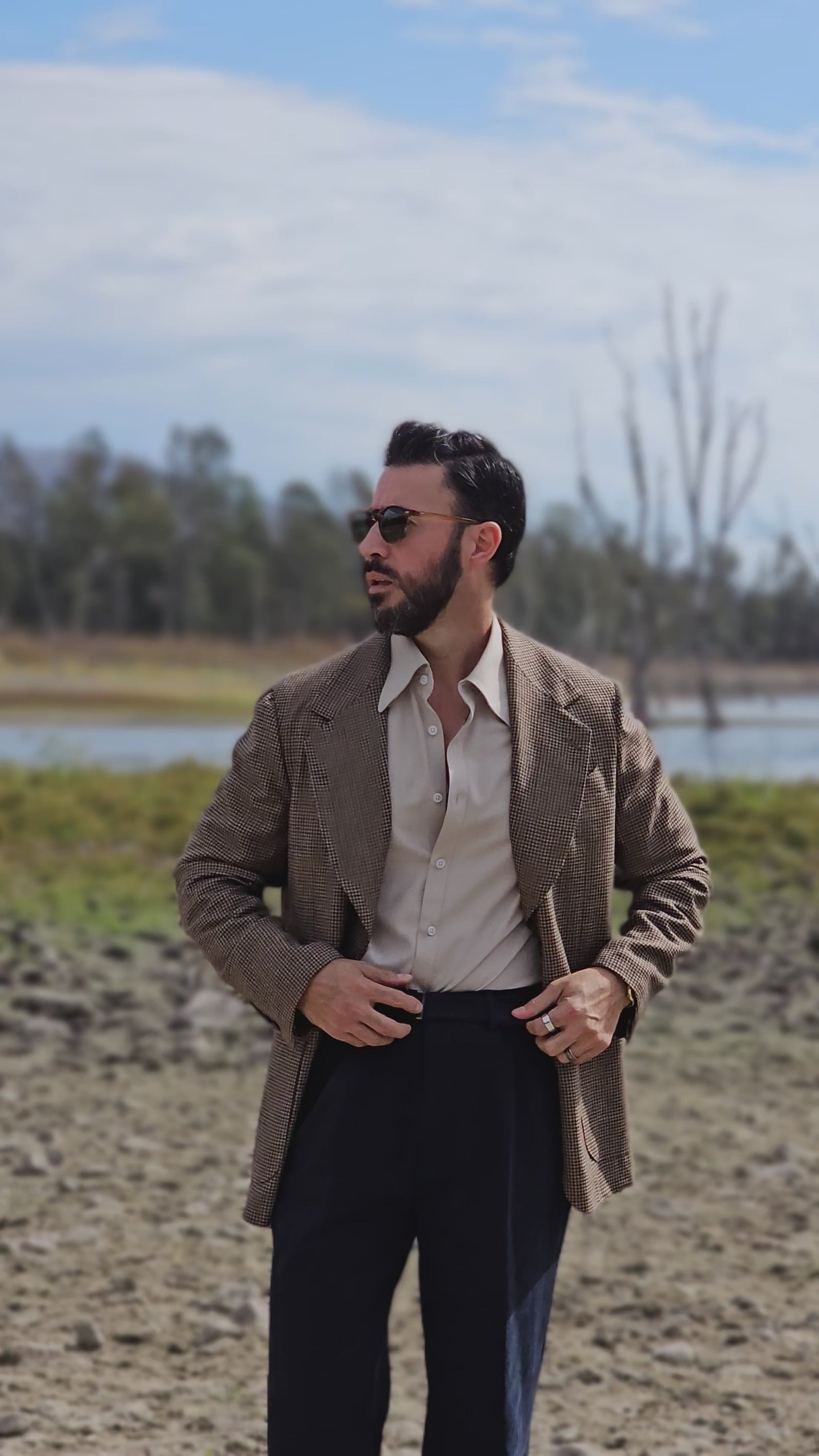 Made-to-Measure Brown Houndstooth Sport Jacket