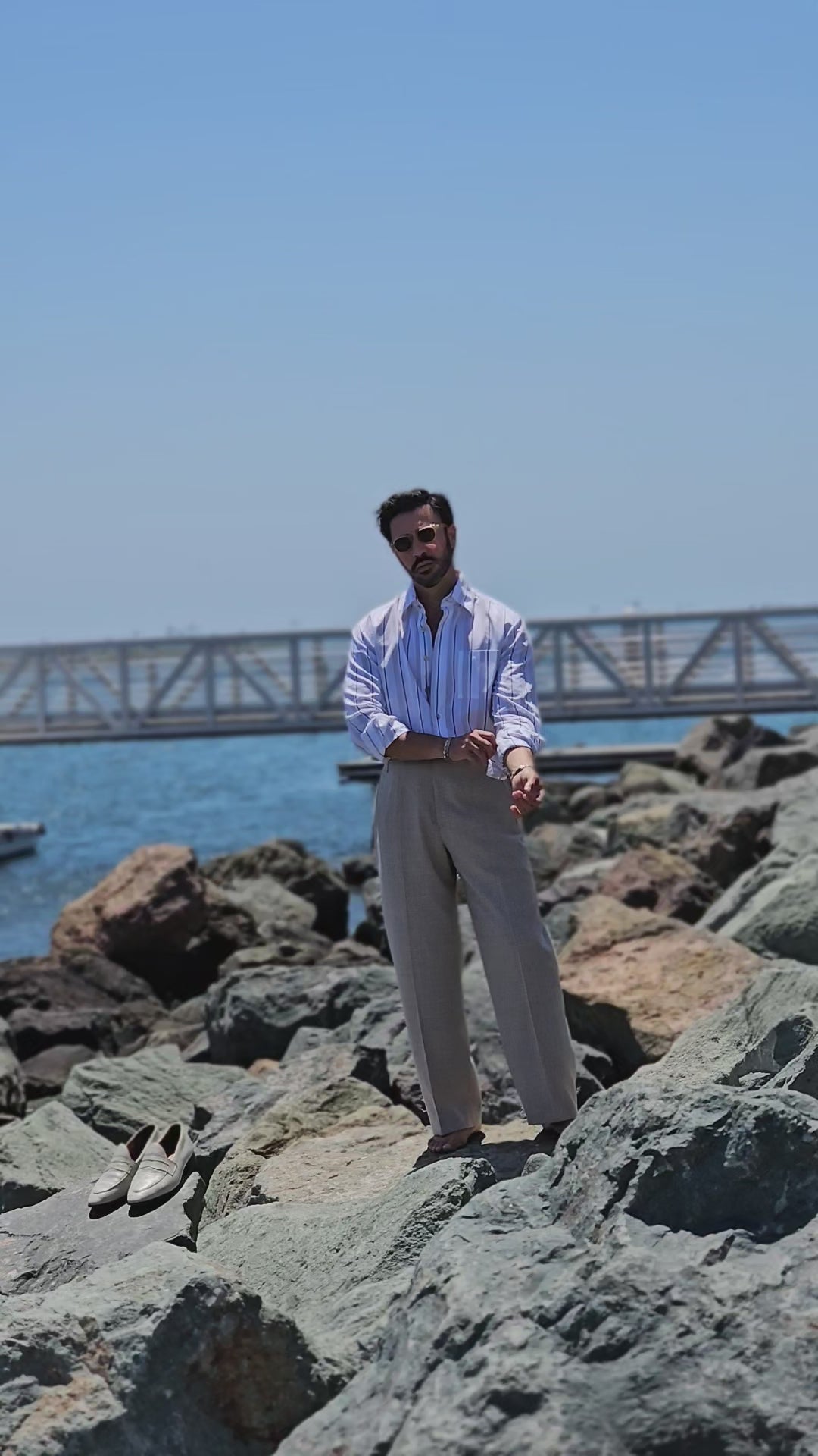 Made-to-Measure Oatmeal Wool Silk Linen Trousers