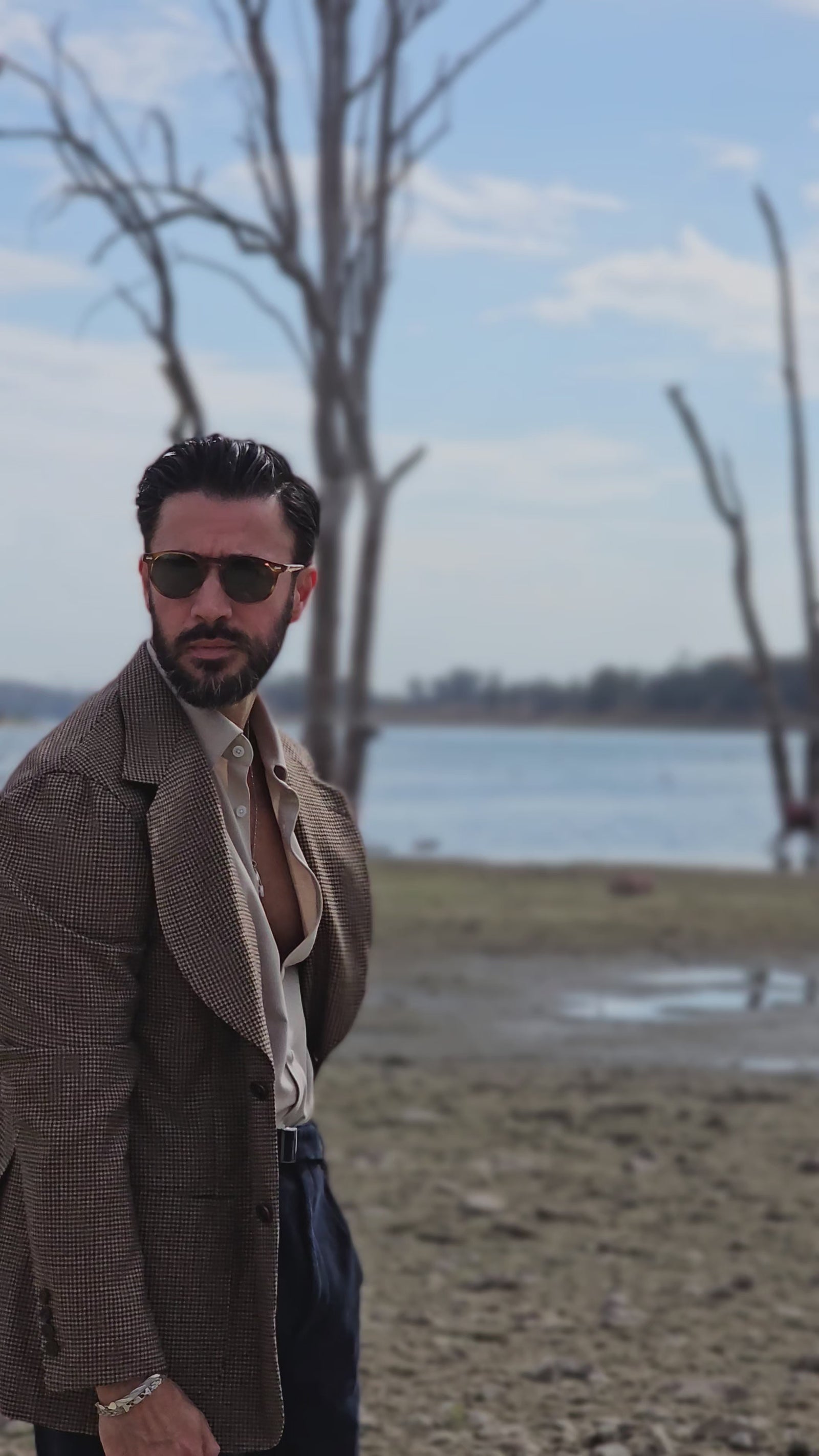 Made-to-Measure Brown Houndstooth Sport Jacket