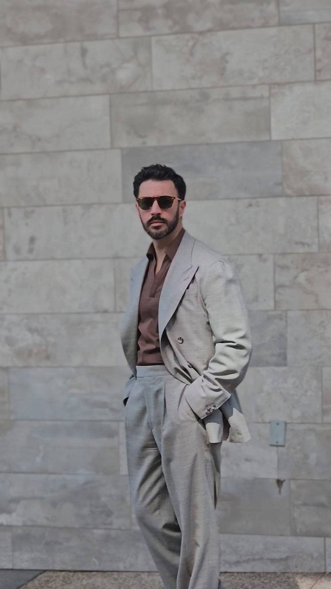 Made-to-Measure Light Grey Tropical Wool Trousers