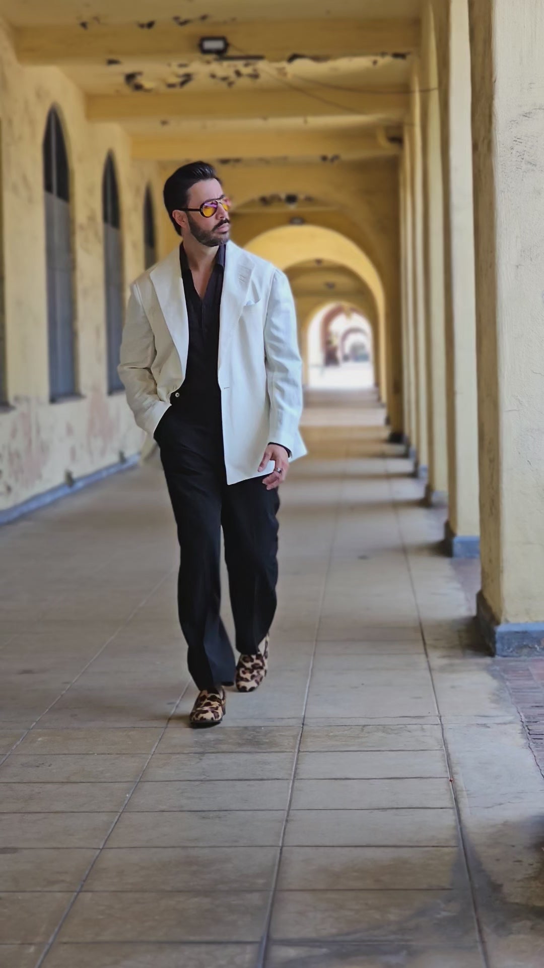 Made-to-Measure Ivory Herringbone Wool, Silk & Linen Blend Unconstructed Teba Jacket